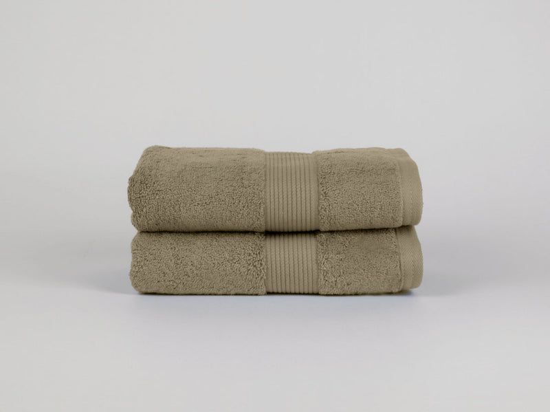 Organic cotton hand towel set in taupe