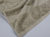 Organic cotton luxury towel dobby border in taupe