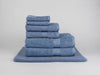 Organic cotton bath sheet bundle in blue
