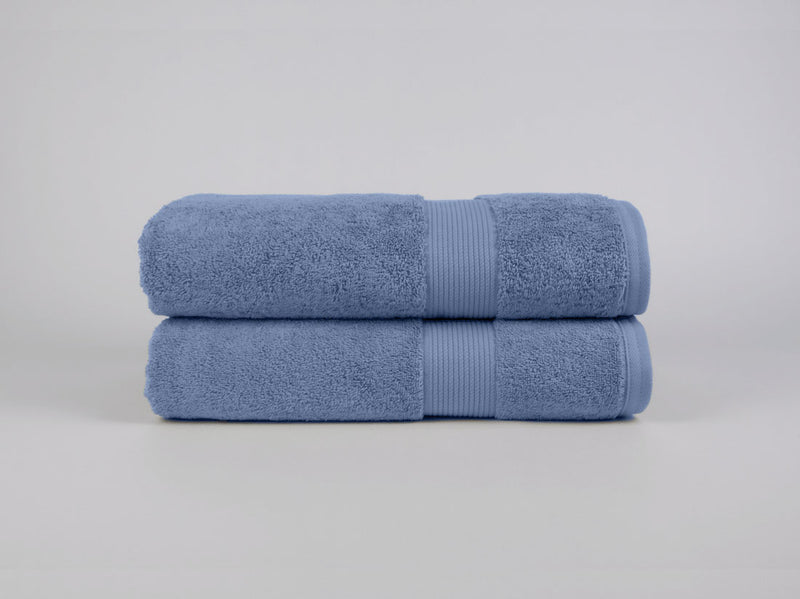 Organic cotton bath sheet set in blue