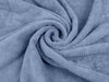 Organic cotton bath sheet set close up in blue