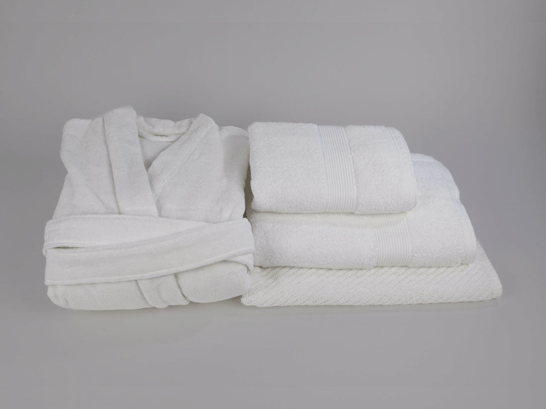 Organic cotton spa bath bundle in white