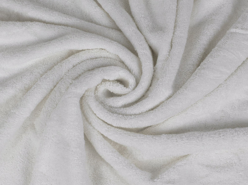 Organic cotton bath towel set close up in white