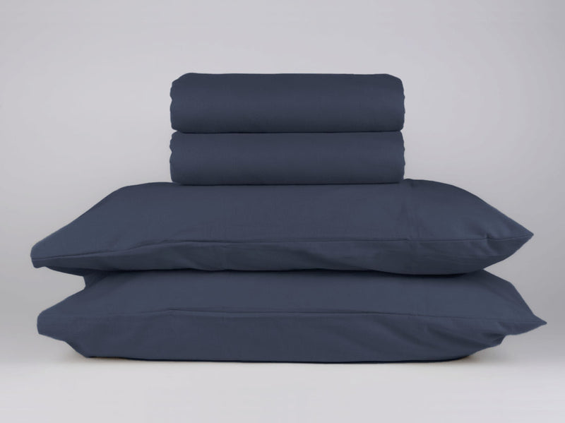 Organic cotton flannel sheet set mineral plain