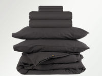 Organic cotton flannel signature bedding bundle in grey