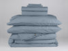 Organic cotton percale all in bedding bundle in powder blue