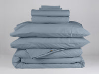 Organic cotton percale all in bedding bundle in powder blue