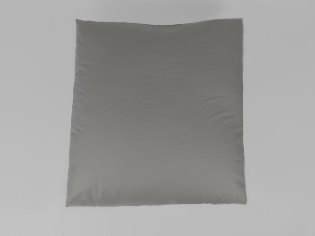Organic cotton percale european pillowcases pair in pewter