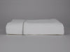 Organic cotton percale flat sheet in white with embroidery
