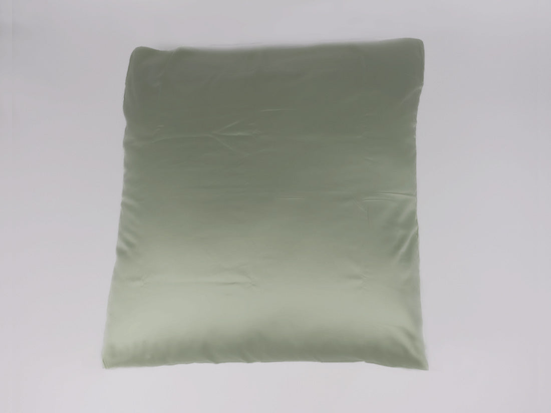 Organic cotton sateen european pillowcase pair sage green
