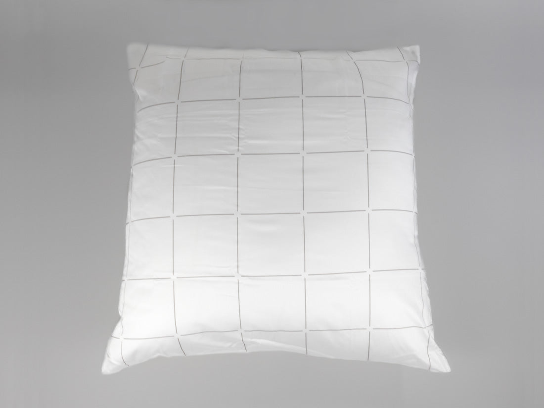 Organic cotton sateen european pillowcase pair windowpane