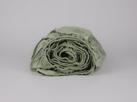 Organic cotton sateen fitted sheet sage green