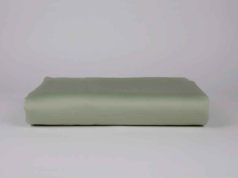Organic cotton sateen flat sheet sage green