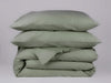 Organic cotton sateen quilt duvet cover sage green satin