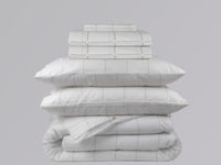 Organic cotton sateen signature bedding bundle windowpane