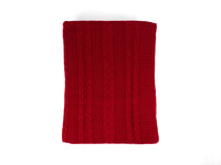 Organic cotton throw in dark red